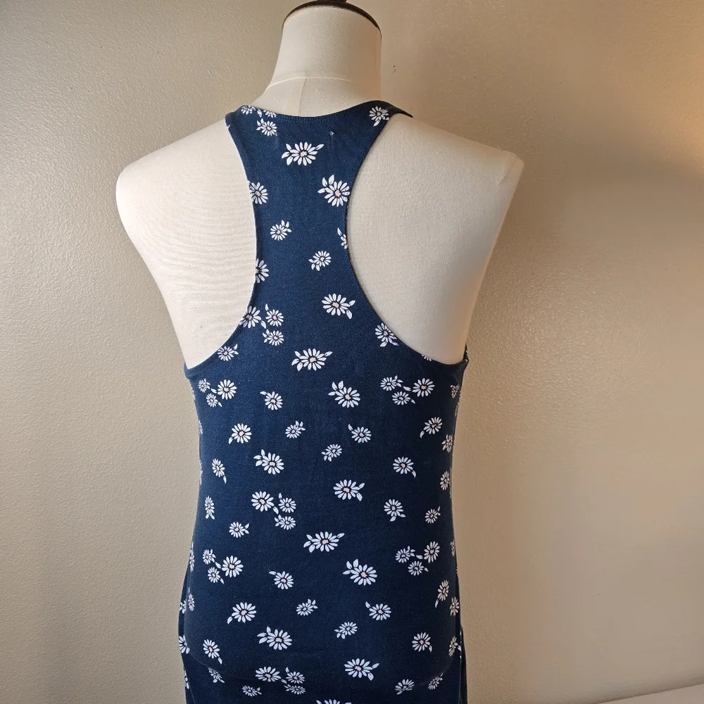 Abercrombie & Fitch Daisy Print Maxi Dress Blue Size Large